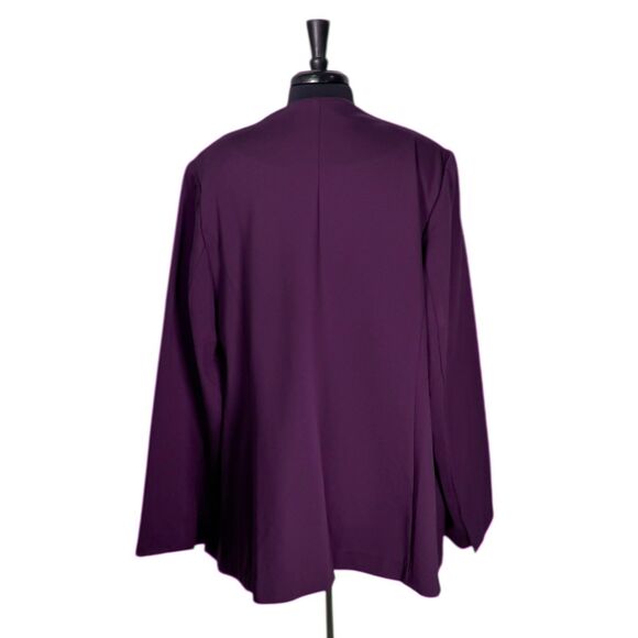 Lane Bryant Womens Blazer 24 Purple Double Breasted Gold Button Stretch Jacket - Picture 2 of 9